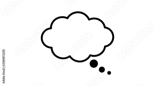 Fotografía Thought bubble silhouette on a white background simple graphic design