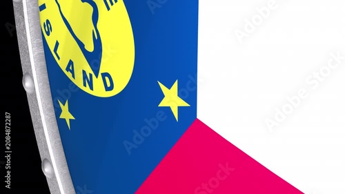Metallic Shield Transitions with the Flag of Territory of Wake Island of United States of America