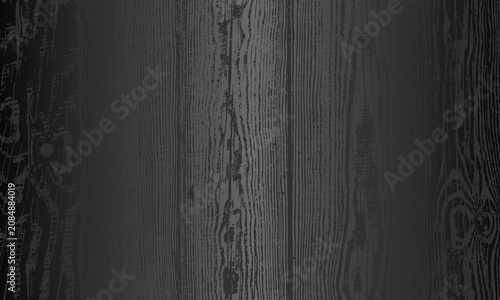 Luxury metallic black gradient background with distressed wooden texture. EPS 10. Vector illustration