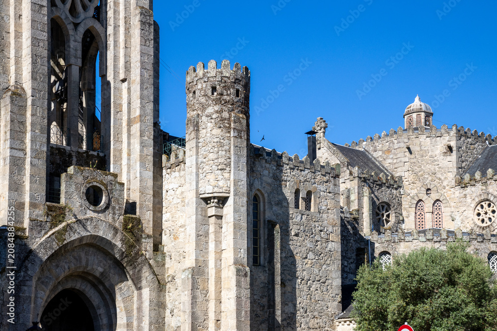 Obraz premium Vera Cruz Temple Historic Granite Stone Church in O Carballino Galicia Spain