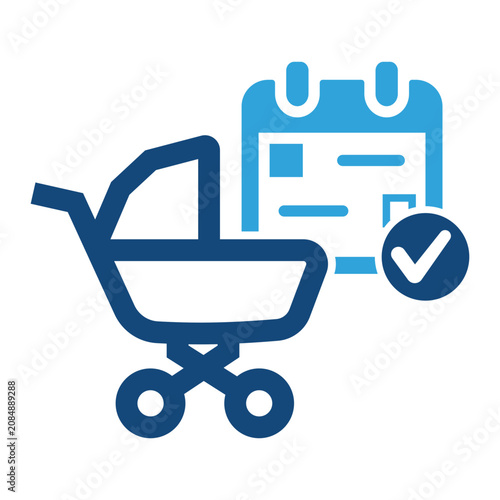 Maternity leave employee benefit modern flat icon illustration