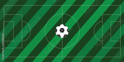 Quadro su tela Green grass seamless texture on striped sport field
