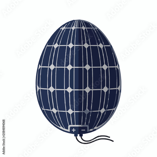 Solar Powered Battery Egg Icon Flat Design Vector SVG