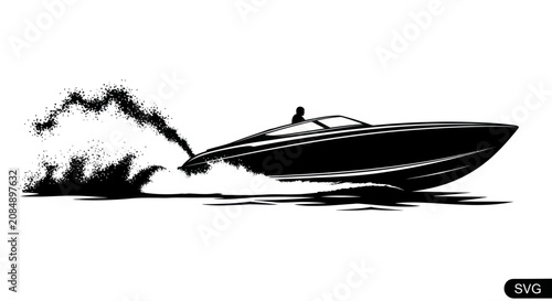 Obraz na plátně Speedboat on the water surface.