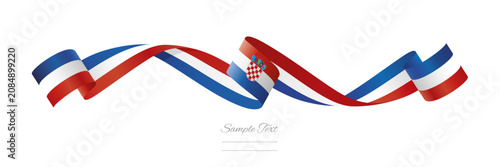 Fotografie Croatia new abstract flag ribbon vector illustration