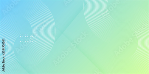 Clean abstract technology background design with wavy lines, geometric shapes, and a vibrant lime and turquoise gradient overlay. Vector illustration