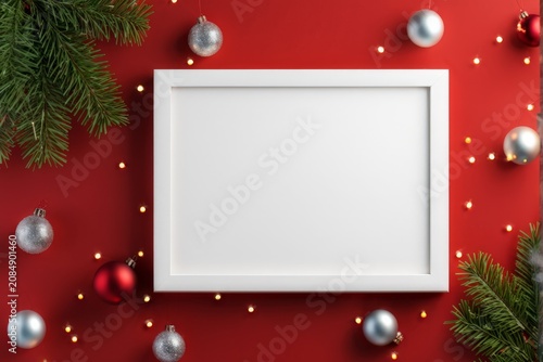Silent Magic: An Adventurous Frame Over the Red Christmas Decorations