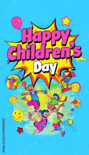 Vibrant Celebrations: A Playful Design for Happy Children's Day