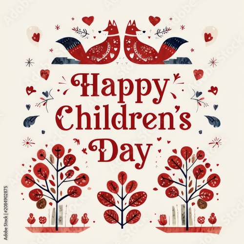 Joyful Fox Forest: Celebrating Children's Day with Magical Creatures and Nature's Beauty