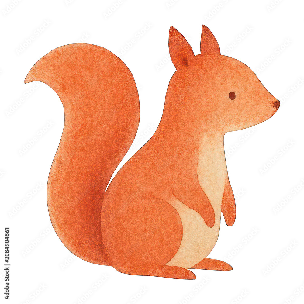 Fototapeta premium PNG Charming watercolor squirrel illustration.