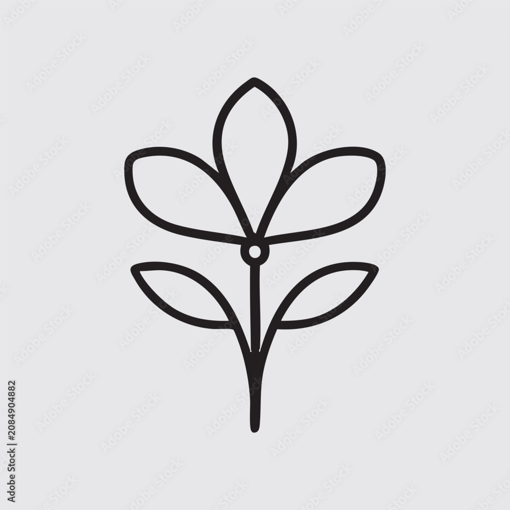 Fototapeta premium Minimal Flower Line Art – Simple Botanical Outline Vector Design