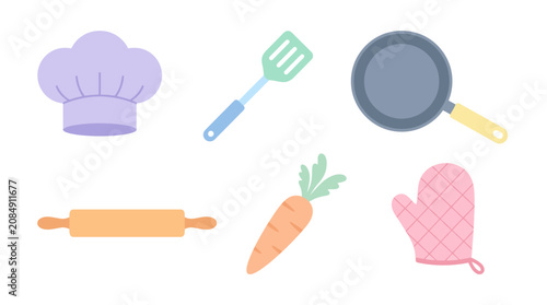 Whimsical Collection of Culinary Tools and Ingredients for Baking and Cooking Fun