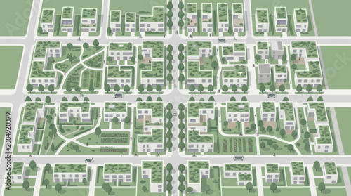 Sustainable Urban Eco-Neighborhood with Green Roofs and Community Gardens
