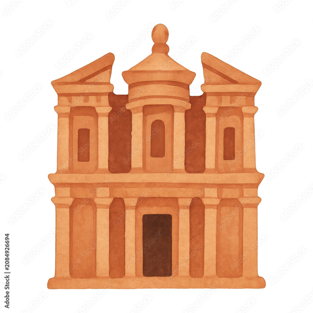 Obraz premium PNG Ancient Petra monument illustration