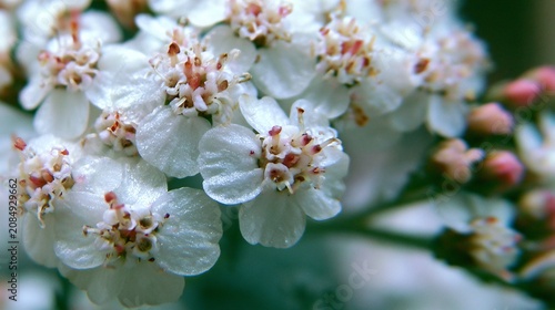 Closeup White Common Yarrow Wildflower Achillea Millefoliu Professional Usage