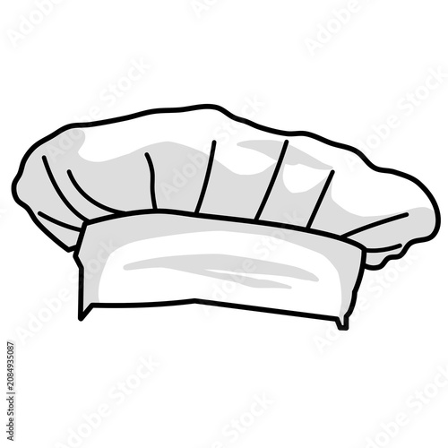 A white chef hat illustration for restaurant cooking and culinary design concept
