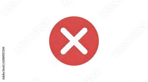 Red circle icon with white cross symbol