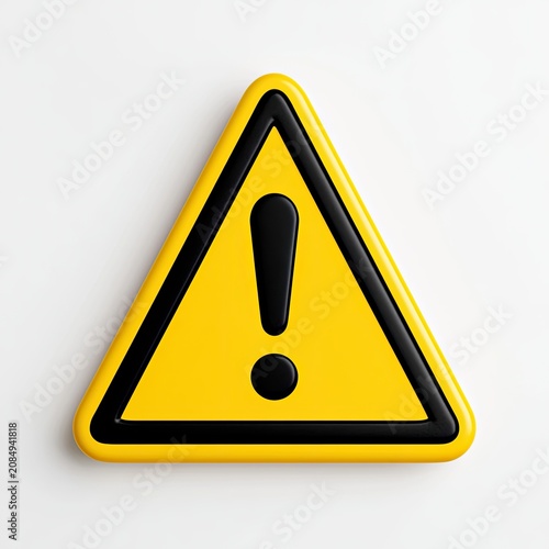 Yellow triangle warning sign with black border and exclamation mark
