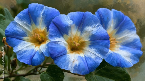 Dwarf Morning Glory Convolvulus Tricolor Blue Flowers Soft Co