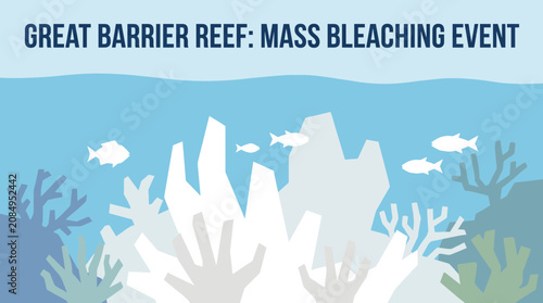 Obraz na plátně Mass Bleaching Event Devastating Great Barrier Reef Coral