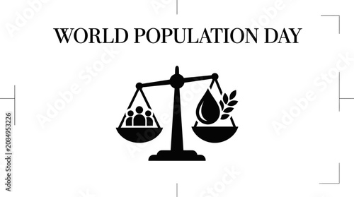 Photos World population day concept balancing people and resources illustration