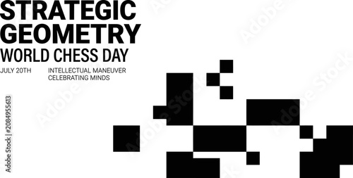 Bild auf Leinwand World chess day graphic strategic geometry and intellectual maneuver celebration