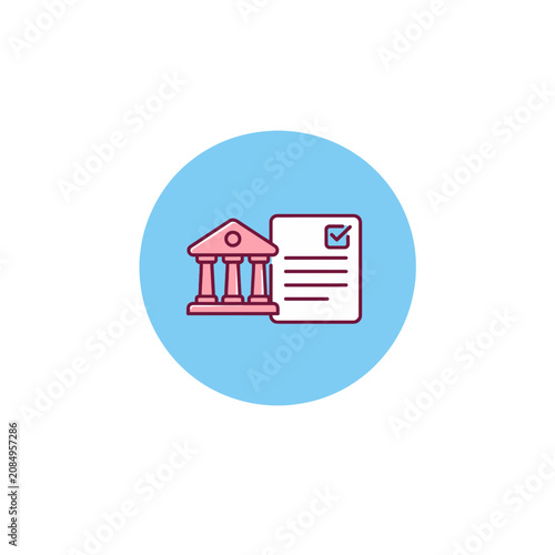 Savings Goal Bank Building Report Badge Icon