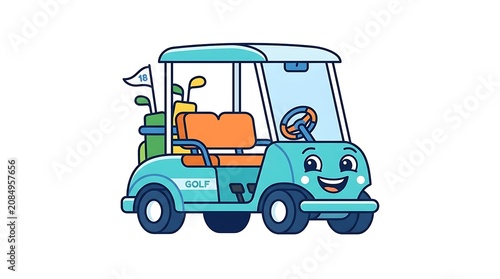 Blue cartoon delivery truck with orange load.