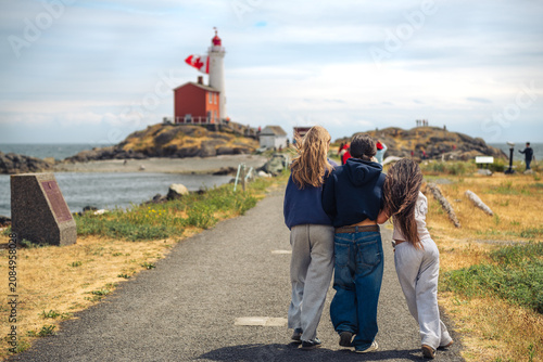 Girls walking on Canada Day