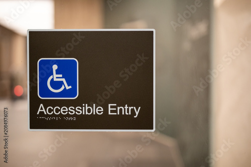 Accessible Entry Sign Glass Door Entrance