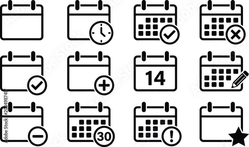 calendar icons for organization and time management