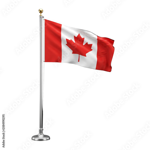 Canadian Flag Flying in the Wind | Realistic 4K