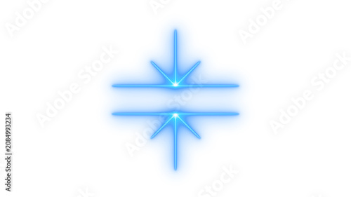 Bild auf Leinwand Glowing neon blue star sparkle icon isolated on transparent background