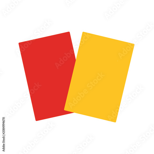Red and Yellow Referee Cards Flat Icon Isolated on Transparent Background