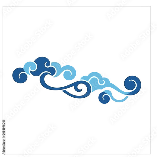Blue Swirling Cloud Design