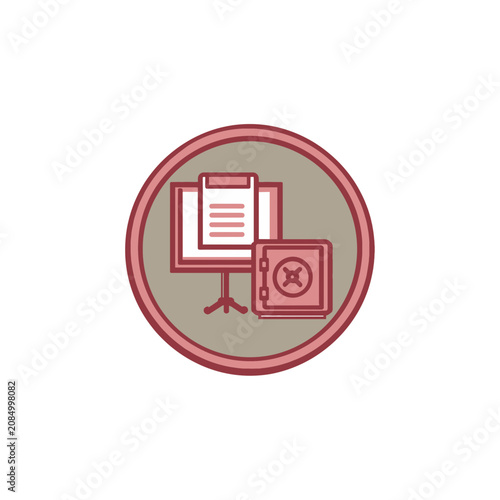 Business Expense Report Board Stand Badge Icon