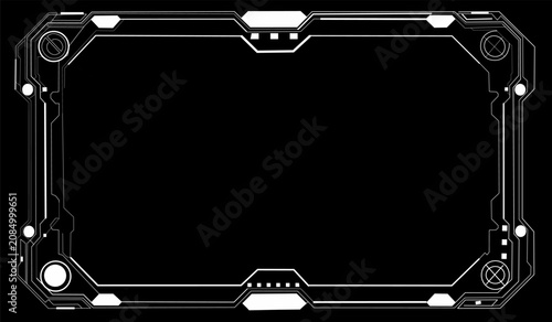 Futuristic Mechanical HUD Border Frame