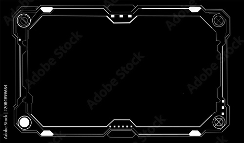 Futuristic Mechanical HUD Border Frame