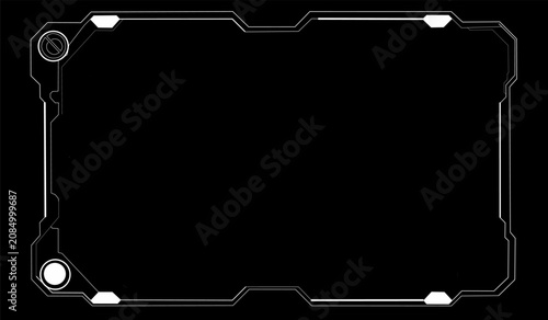 Futuristic Mechanical HUD Border Frame