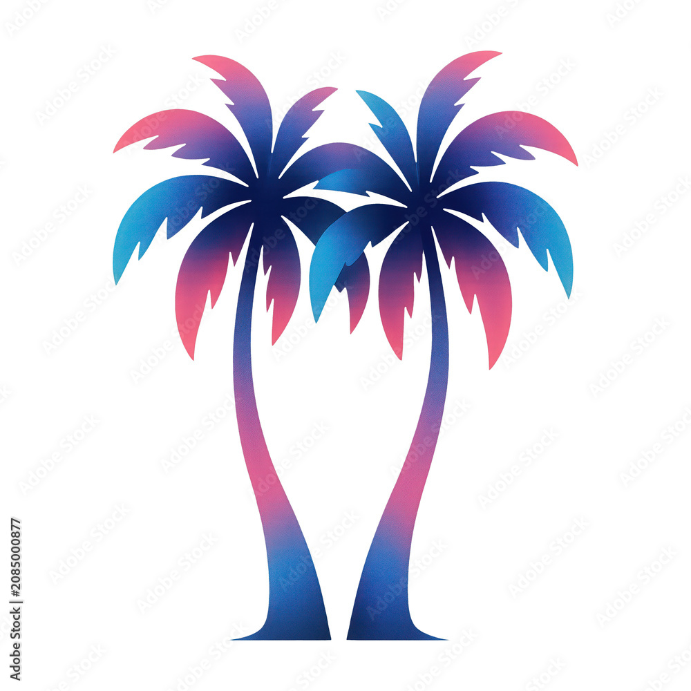 Fototapeta premium PNG Vibrant tropical palm silhouette