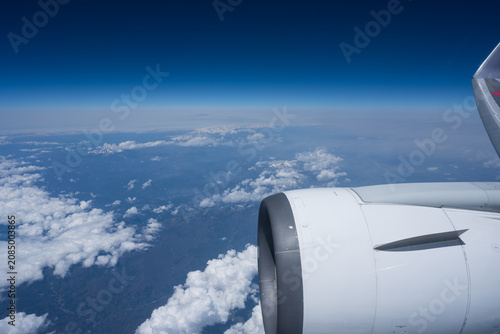 View of cloud, sea and sky from Airplane