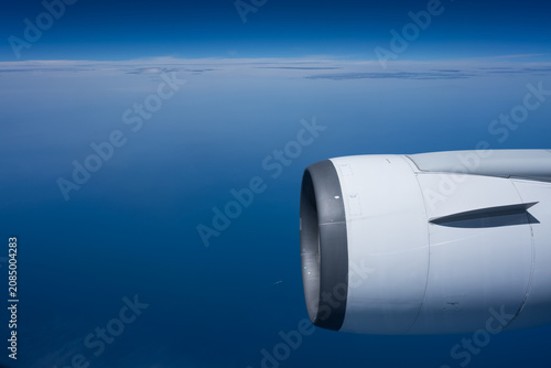 View of cloud, sea and sky from Airplane