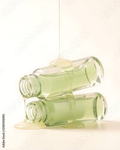 liquid on glass bottle