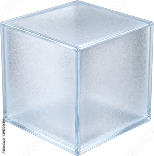 Isolated 3d glass texture geometric block geometric block material