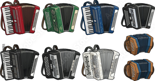 Canvastavla Accordion collection featuring piano accordions button accordions and concertina