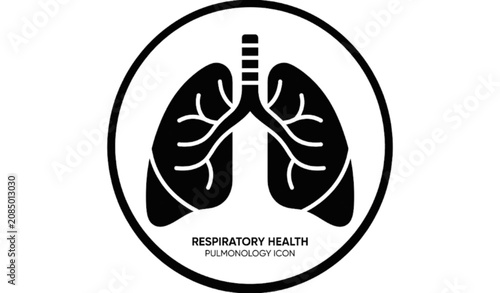 ​Human lungs anatomy vector icon isolated on white background flat respiratory system illustration medical health clinic logo design