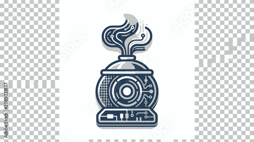 Abstract Electronic Device with Steam