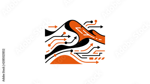 Abstract Flowing Lines and Arrows