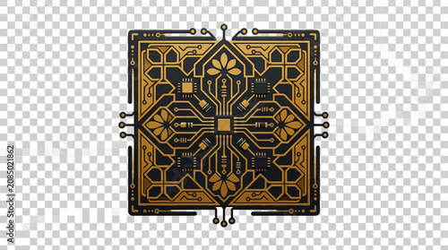 Abstract Futuristic Circuit Board Design