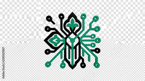 Abstract Futuristic Circuit Pattern